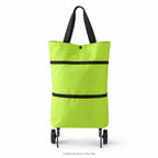 Foldable Shopping Trolley Bag with Wheels, Portable Reusable Grocery Tote, Lightweight Rolling Shopping Cart Bag with Carry Handles