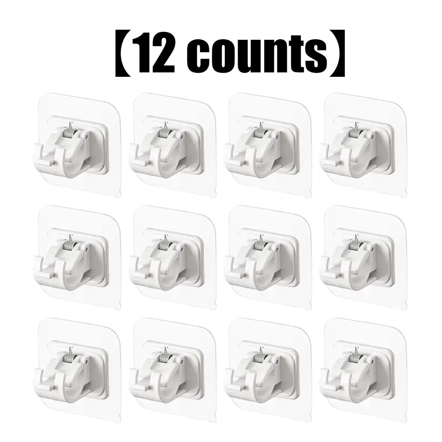 No-Drill Curtain Rod Brackets - Clear Adhesive Design For Easy Hanging