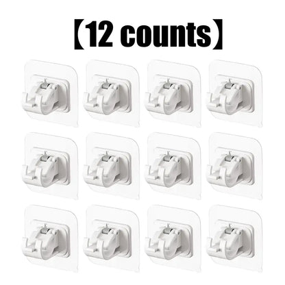 No-Drill Curtain Rod Brackets - Clear Adhesive Design For Easy Hanging
