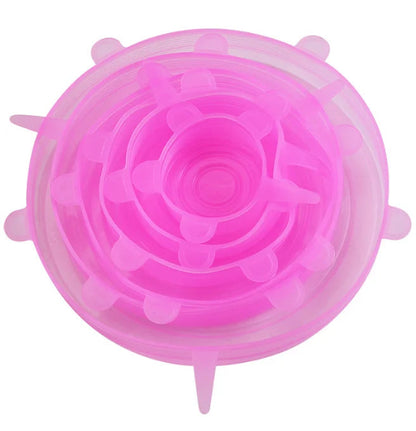 6Pcs Reusable Silicone Stretch Lids for fit bowls, cups, fruits & more.