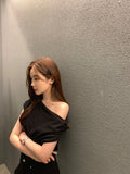 French Style One-Shoulder Slimming Top