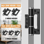 Heavy-Duty Self-Closing Door Hinges, 5-Inch Soft-Close Non-Mortise Hinges, Adjustable Hydraulic Door Hinges, 2-Pack