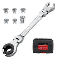 7 Sizes in One Compact Ratcheting Flare Nut Wrench Kit