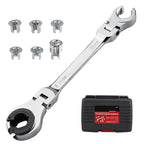 7 Sizes in One Compact Ratcheting Flare Nut Wrench Kit