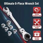 7 Sizes in One Compact Ratcheting Flare Nut Wrench Kit
