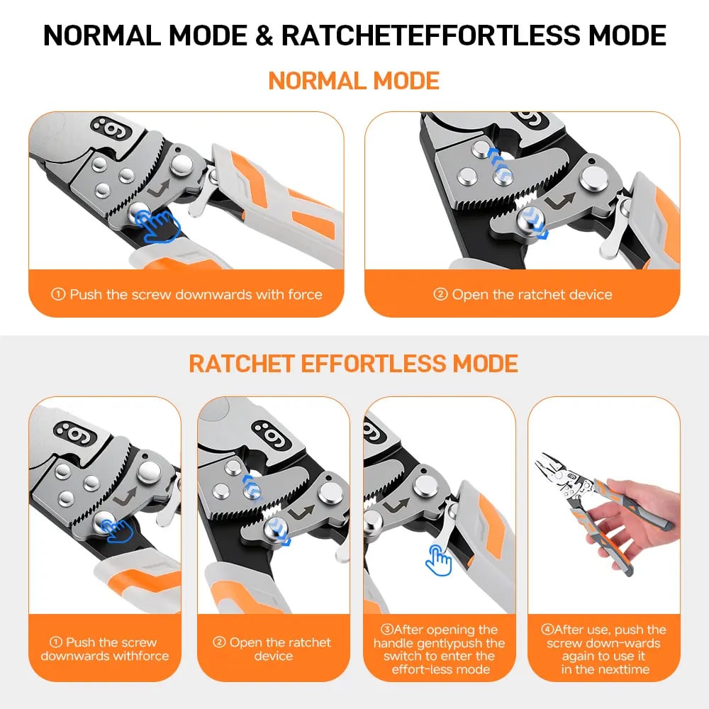 Illustrated guide to normal and ratchet operating modes