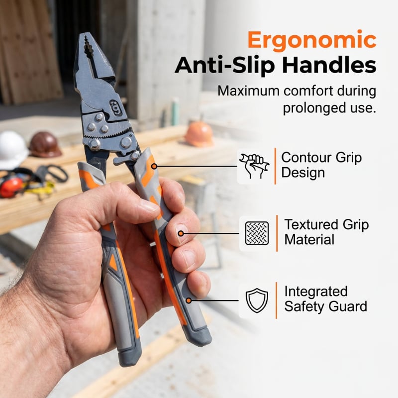 Contoured anti-slip handle and integrated hand guard